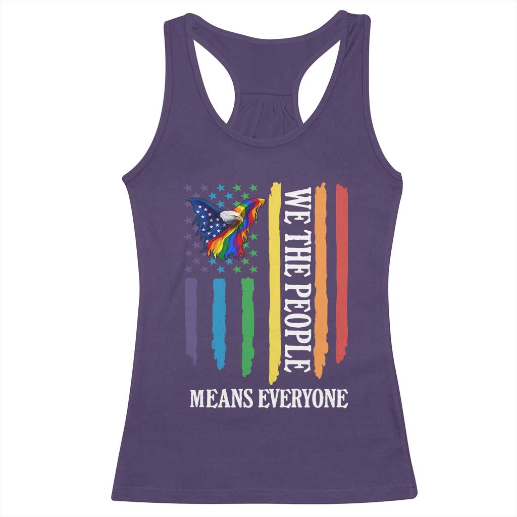 Patriotic Rainbow Pride American Eagle Racerback Tank Top We The People LGBT Pride