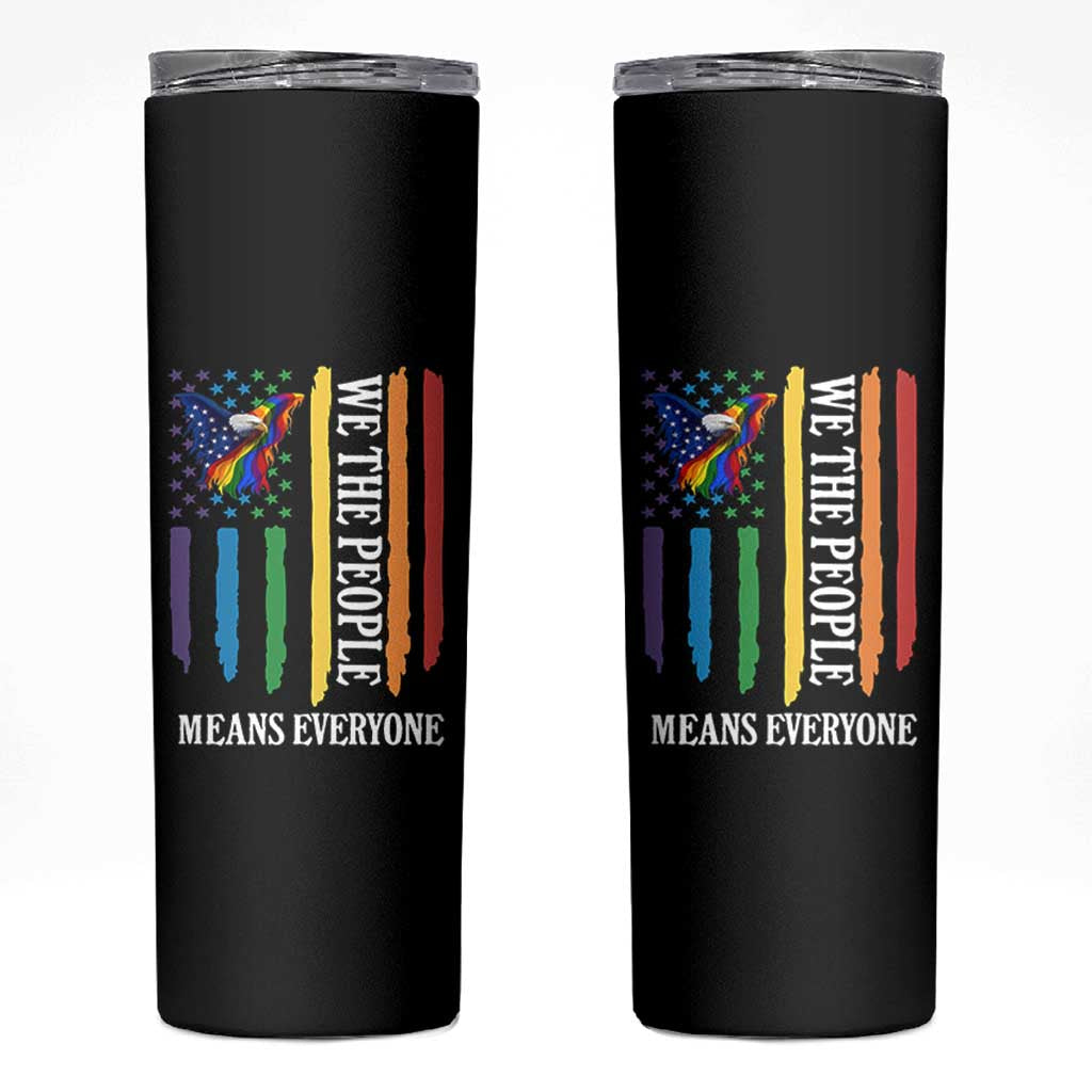 Patriotic Rainbow Pride American Eagle Skinny Tumbler We The People LGBT Pride