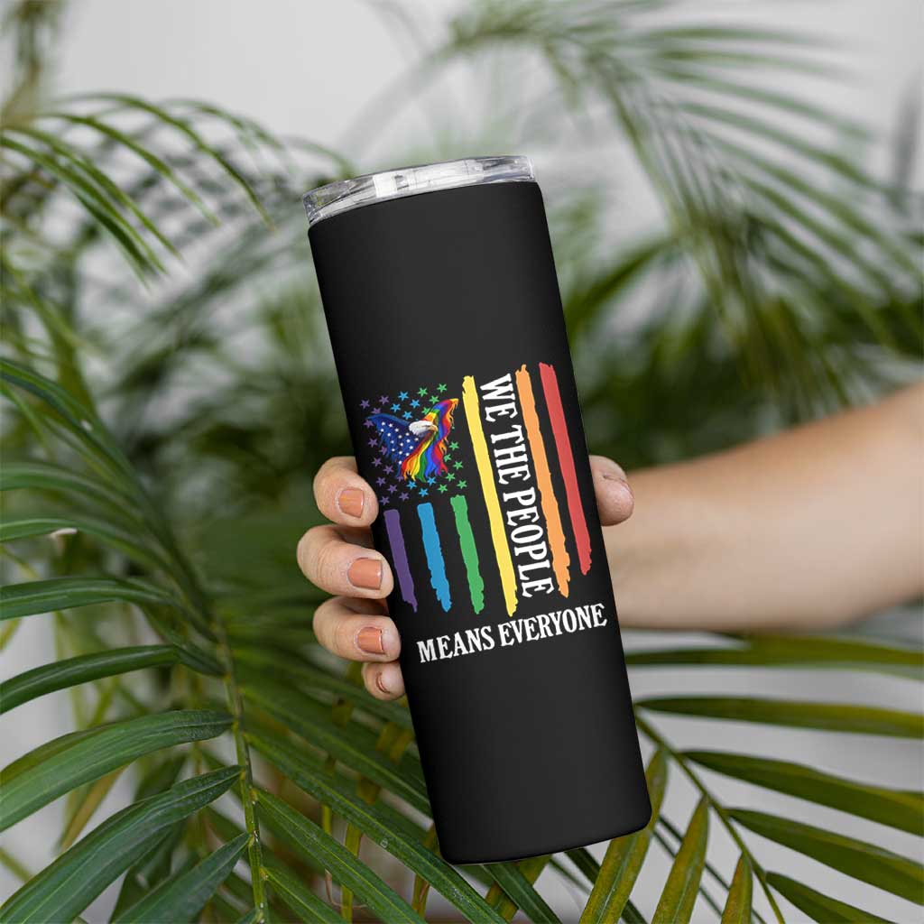 Patriotic Rainbow Pride American Eagle Skinny Tumbler We The People LGBT Pride