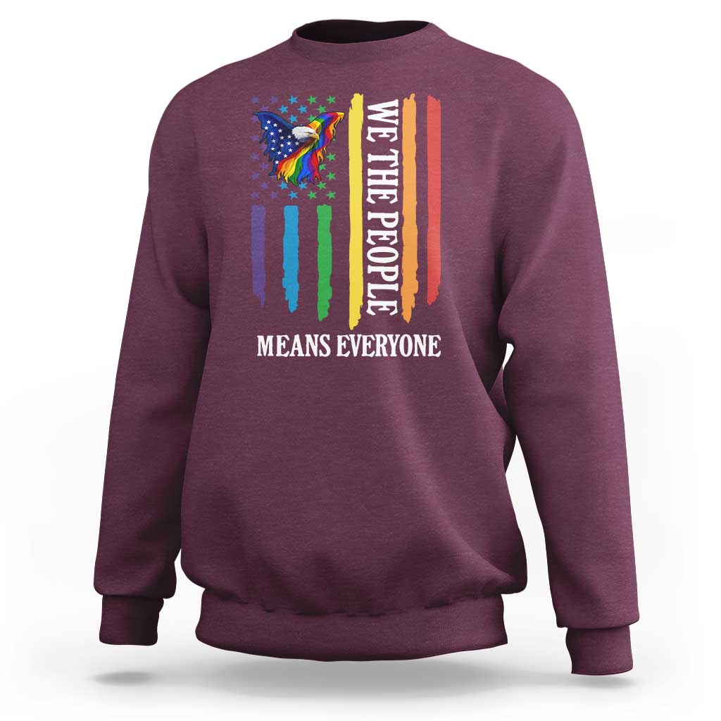Patriotic Rainbow Pride American Eagle Sweatshirt We The People LGBT Pride