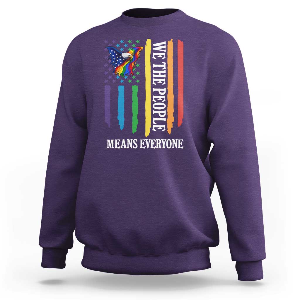Patriotic Rainbow Pride American Eagle Sweatshirt We The People LGBT Pride