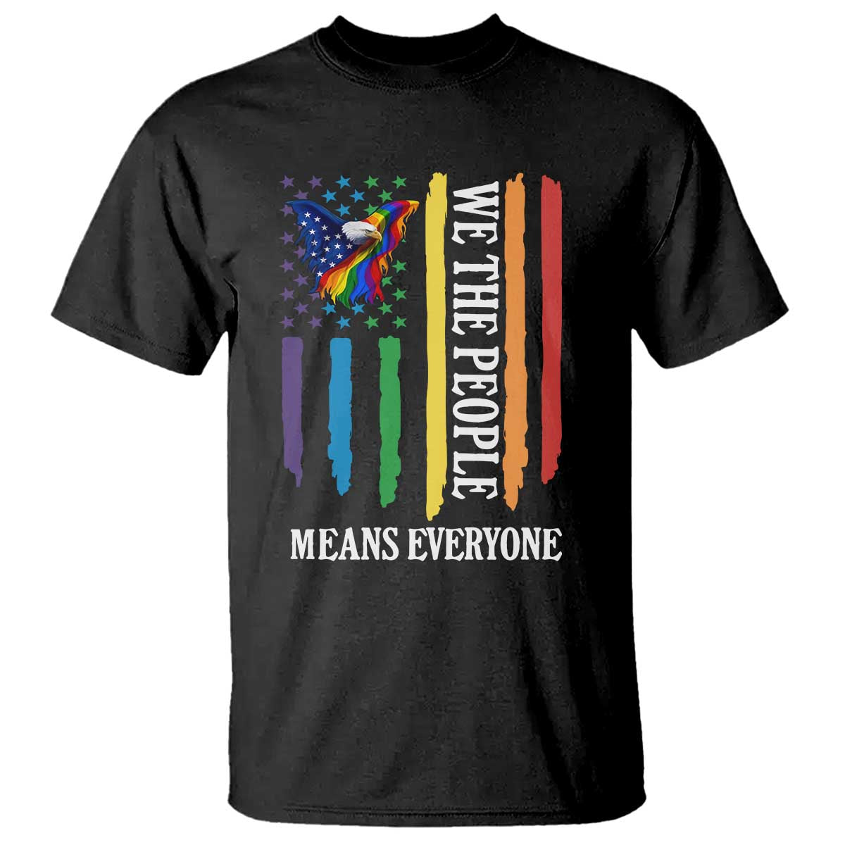 Patriotic Rainbow Pride American Eagle T Shirt We The People LGBT Pride