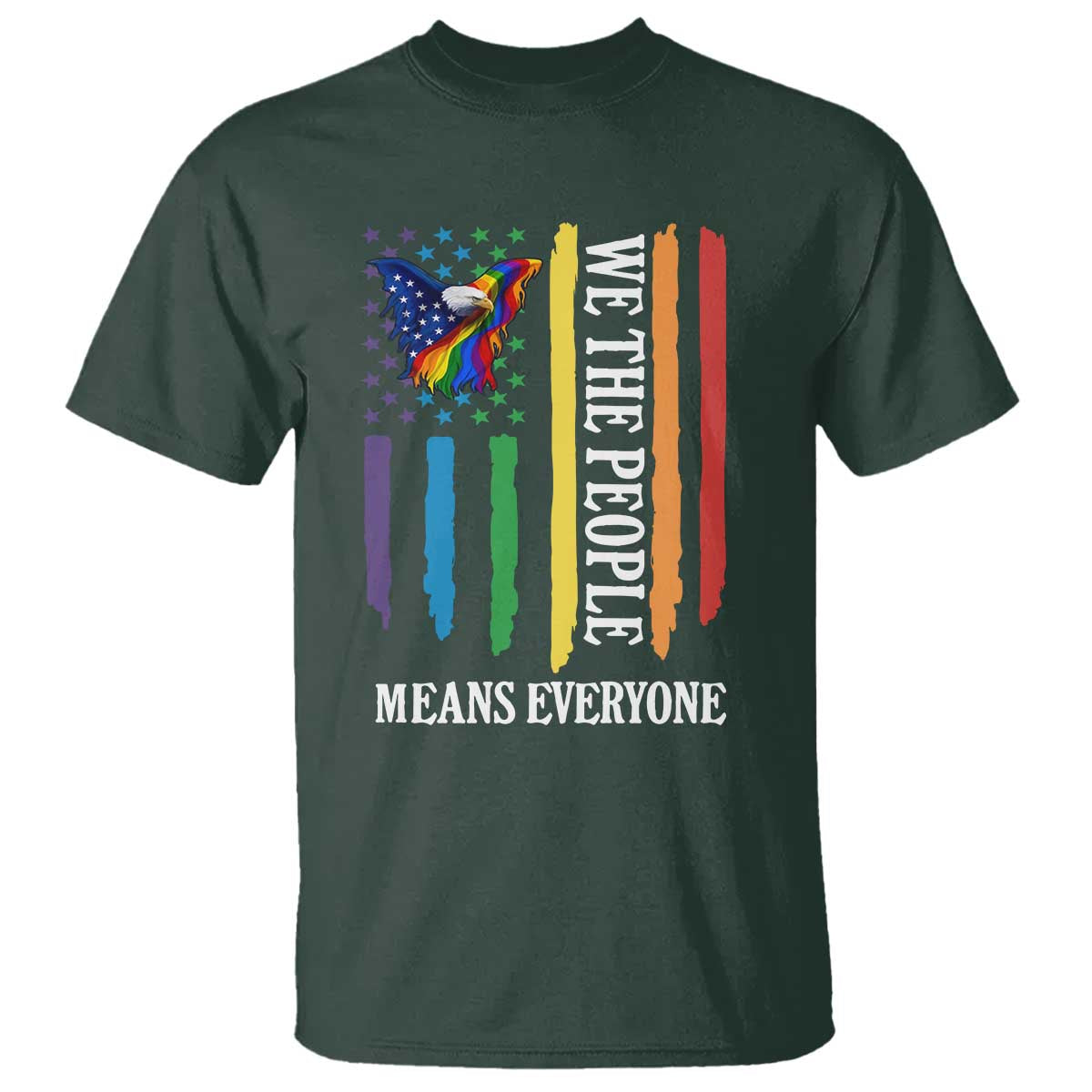 Patriotic Rainbow Pride American Eagle T Shirt We The People LGBT Pride