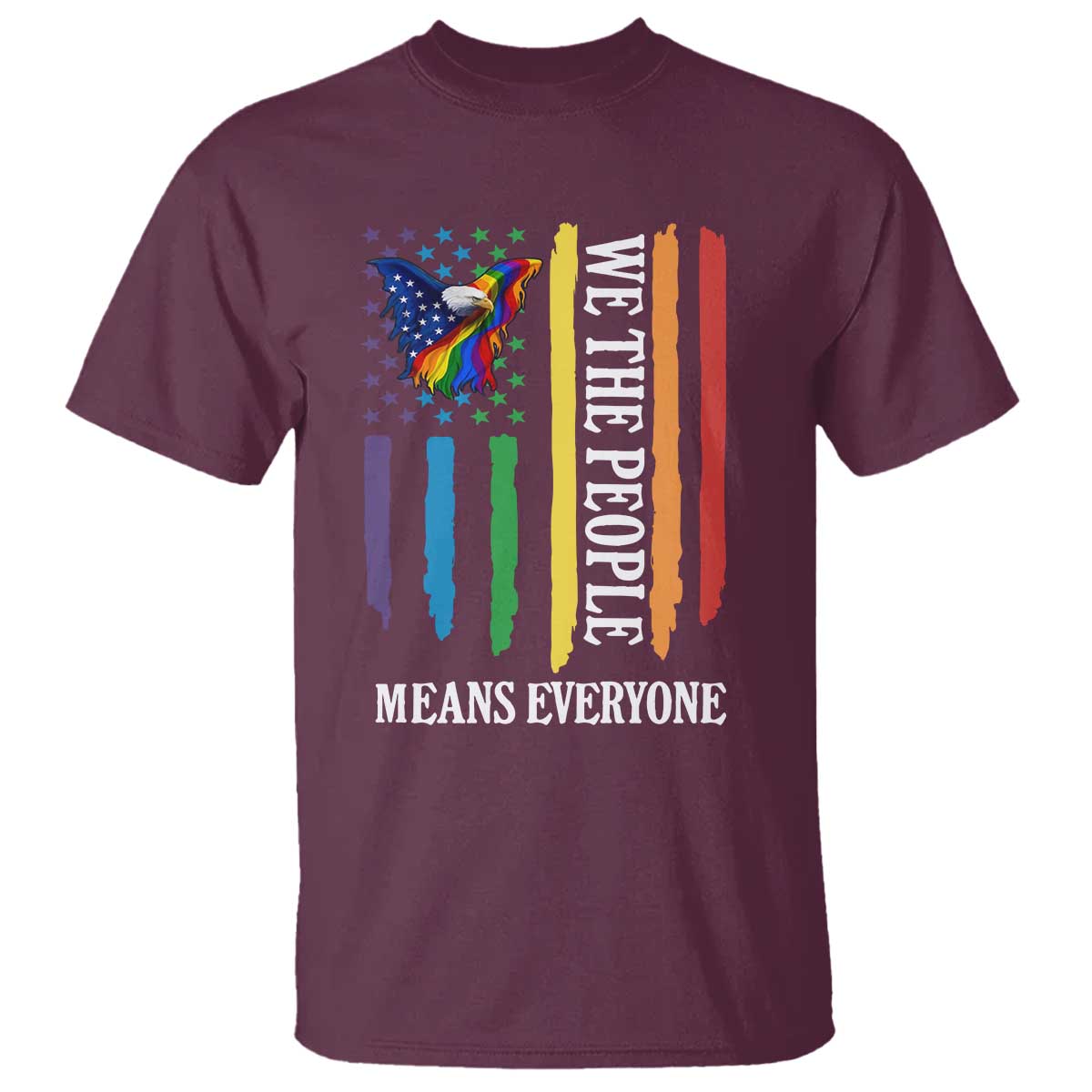 Patriotic Rainbow Pride American Eagle T Shirt We The People LGBT Pride