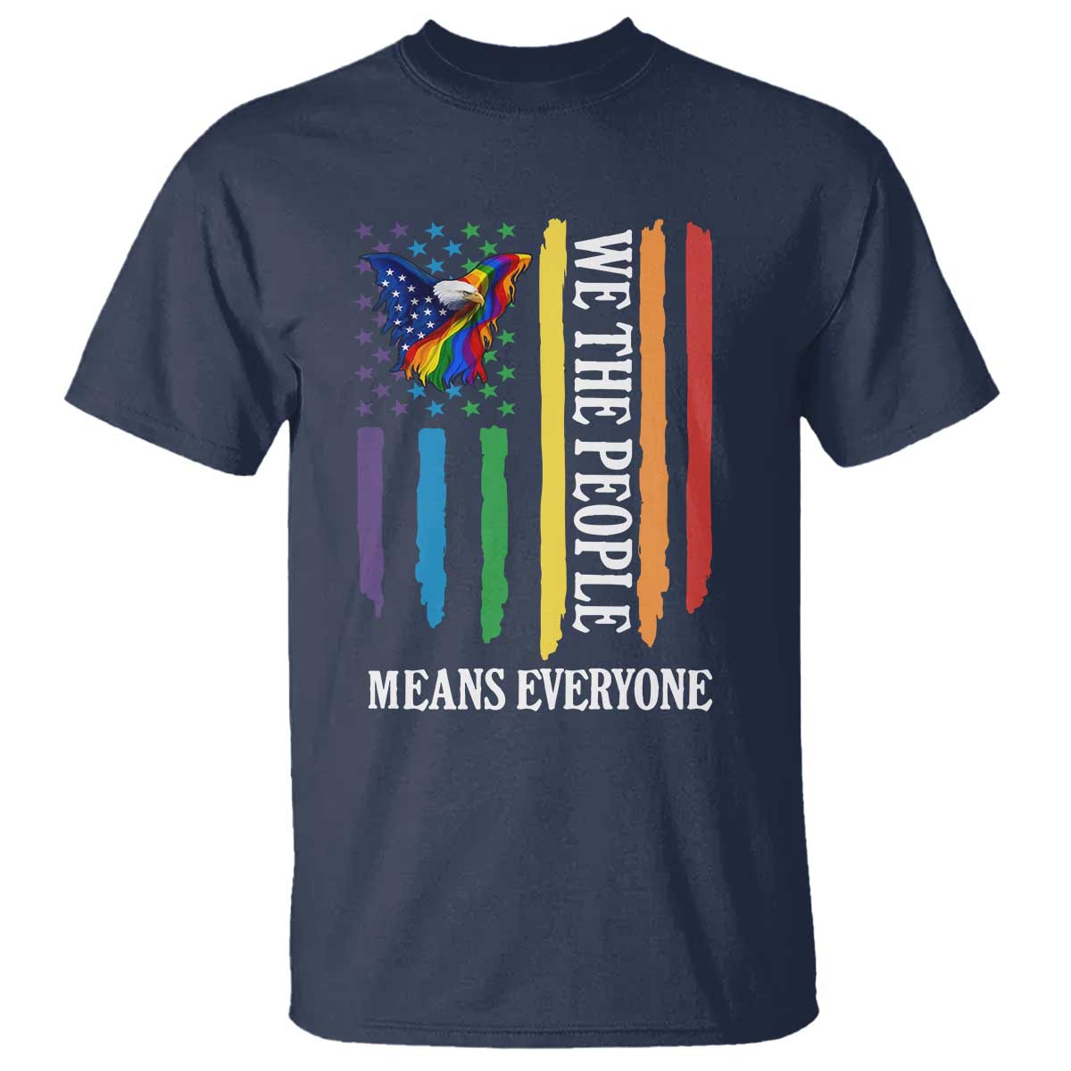 Patriotic Rainbow Pride American Eagle T Shirt We The People LGBT Pride