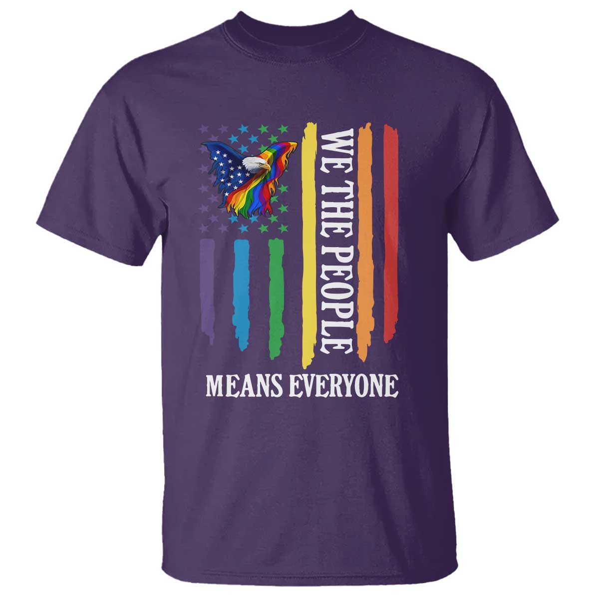 Patriotic Rainbow Pride American Eagle T Shirt We The People LGBT Pride