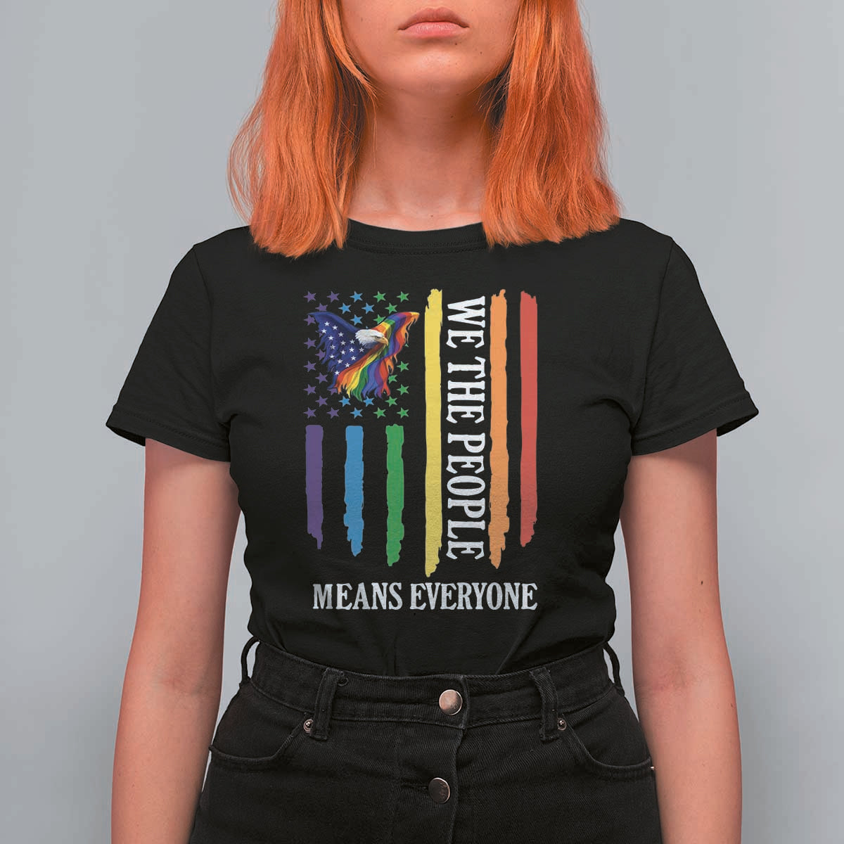 Patriotic Rainbow Pride American Eagle T Shirt For Women We The People LGBT Pride