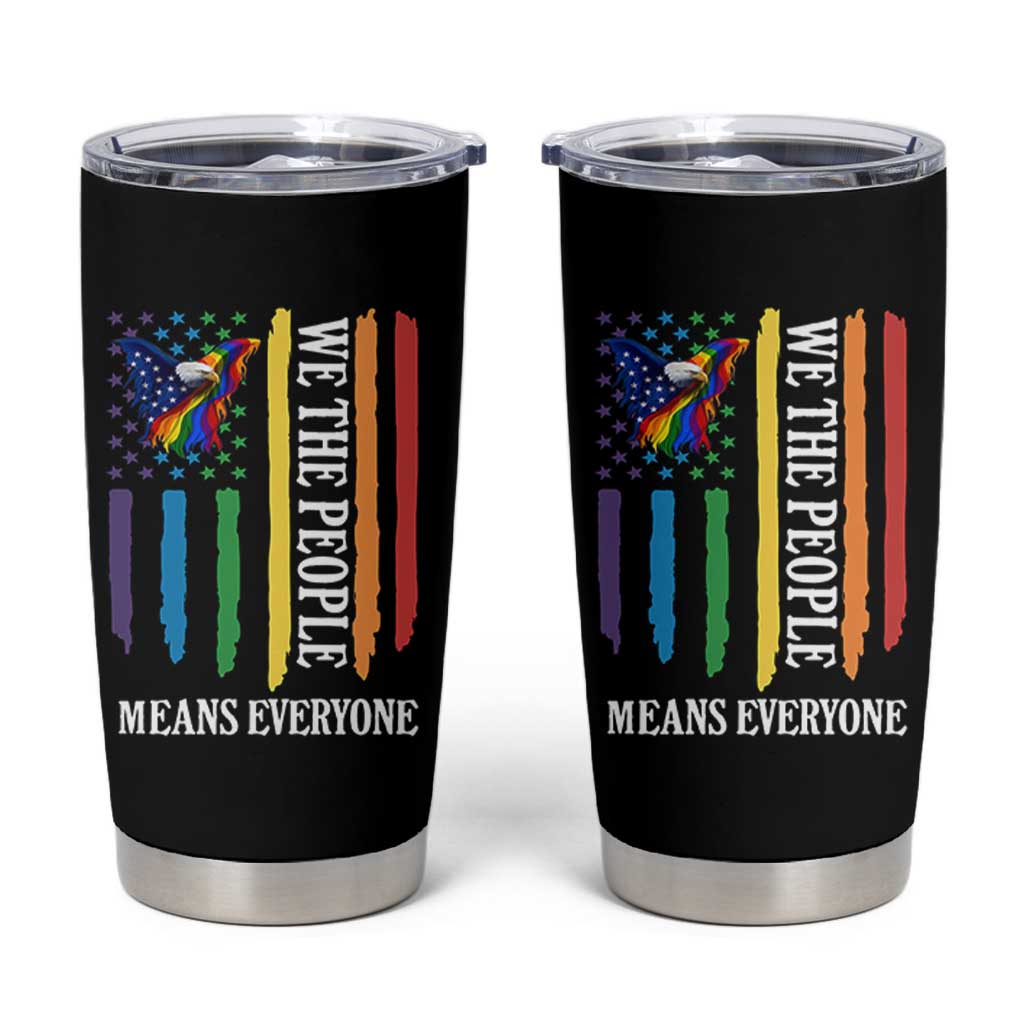 Patriotic Rainbow Pride American Eagle Tumbler Cup We The People LGBT Pride