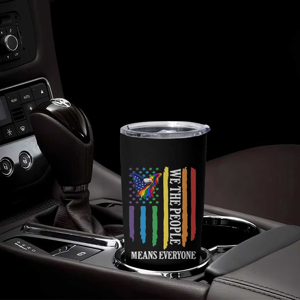 Patriotic Rainbow Pride American Eagle Tumbler Cup We The People LGBT Pride