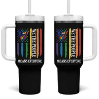 Patriotic Rainbow Pride American Eagle Tumbler With Handle We The People LGBT Pride