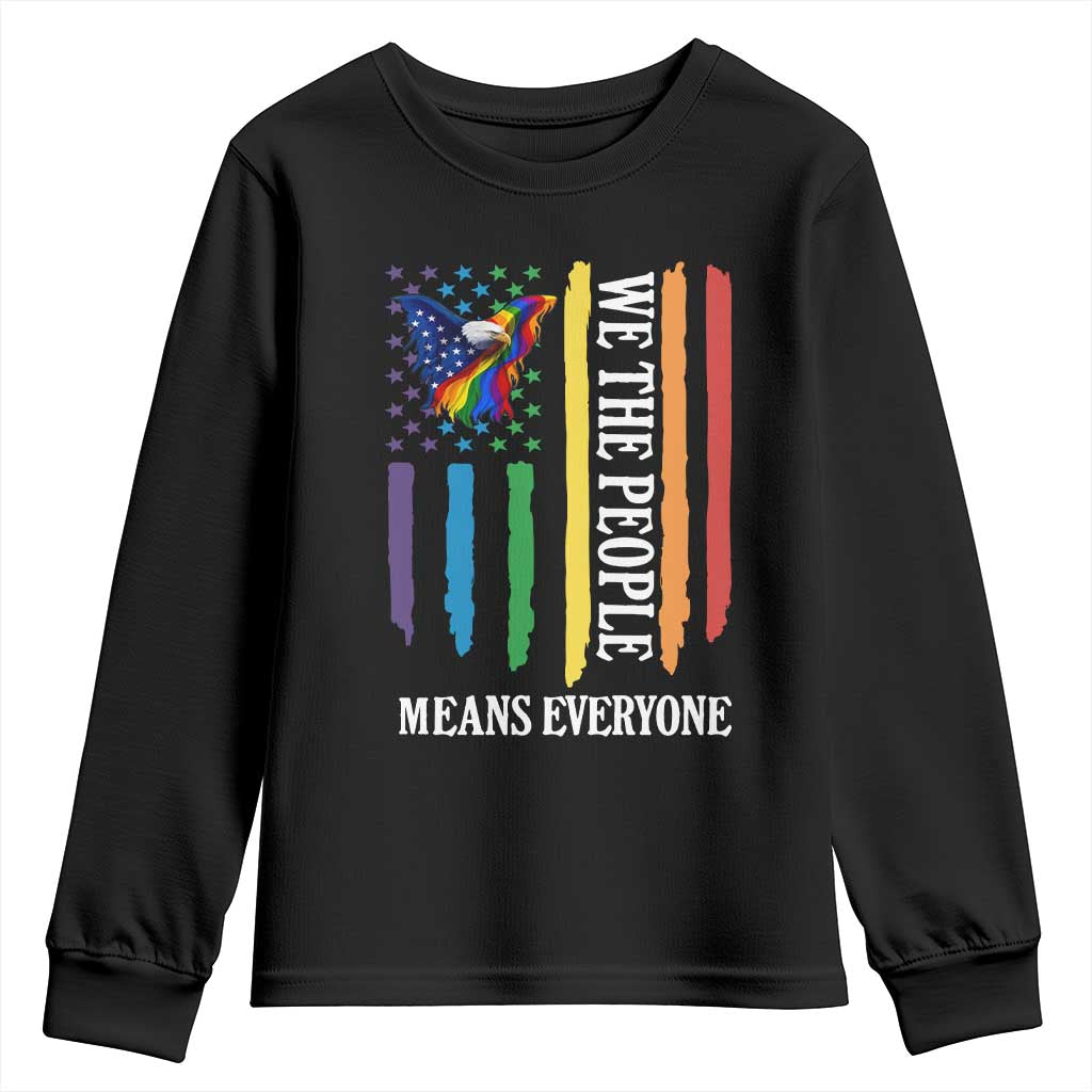 Patriotic Rainbow Pride American Eagle Youth Sweatshirt We The People LGBT Pride