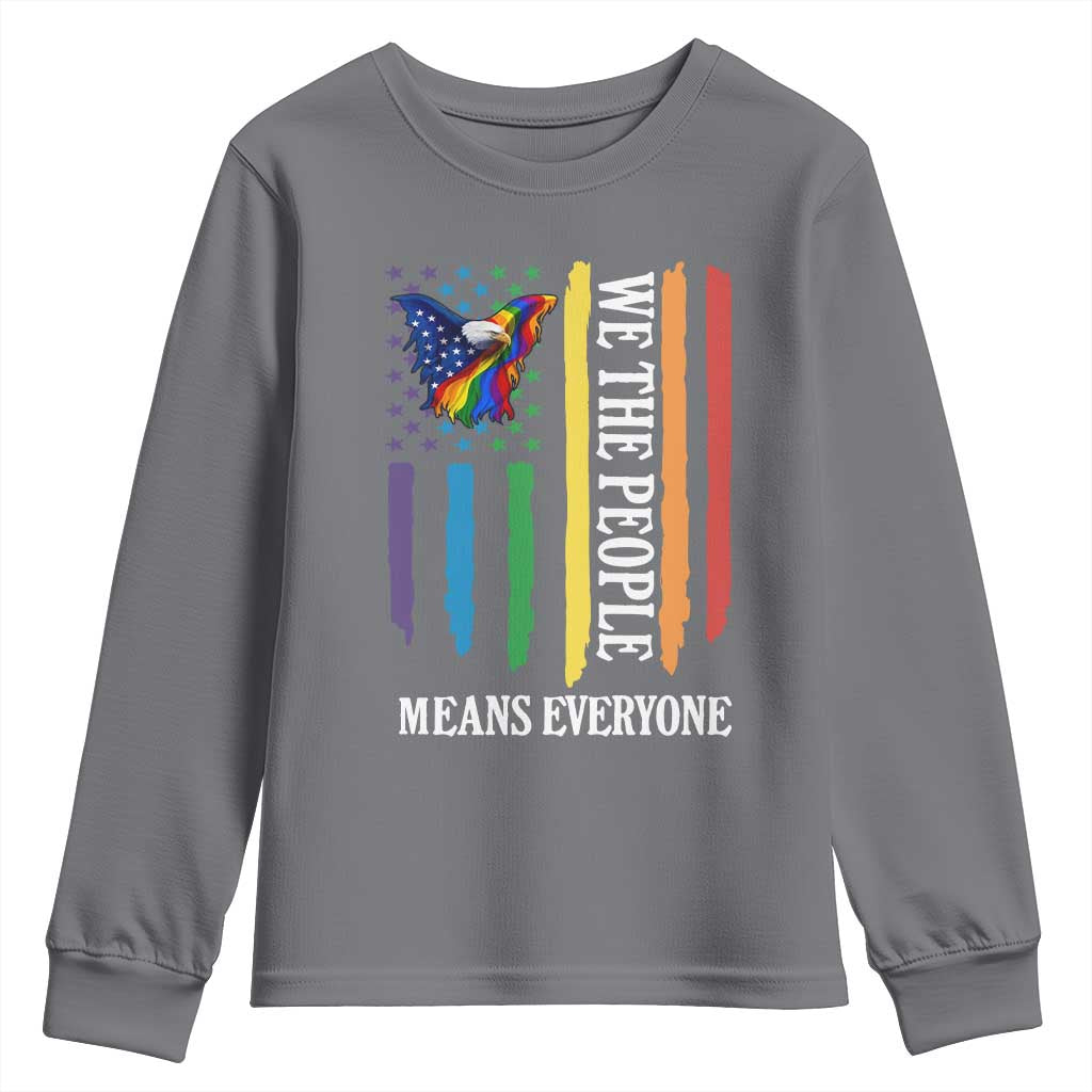 Patriotic Rainbow Pride American Eagle Youth Sweatshirt We The People LGBT Pride