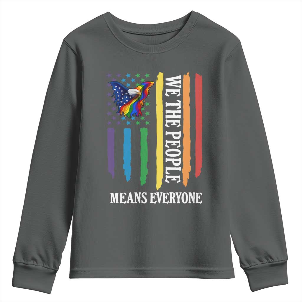 Patriotic Rainbow Pride American Eagle Youth Sweatshirt We The People LGBT Pride