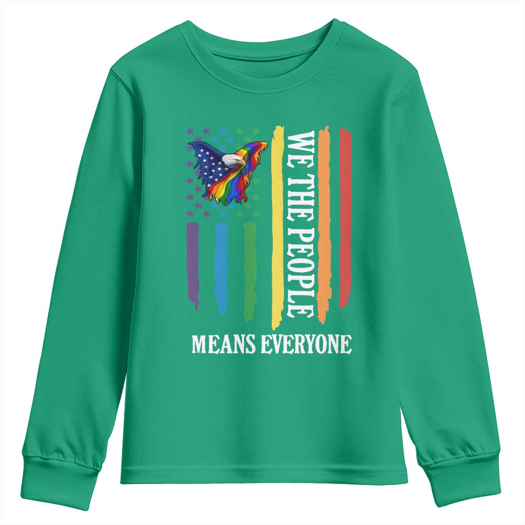 Patriotic Rainbow Pride American Eagle Youth Sweatshirt We The People LGBT Pride