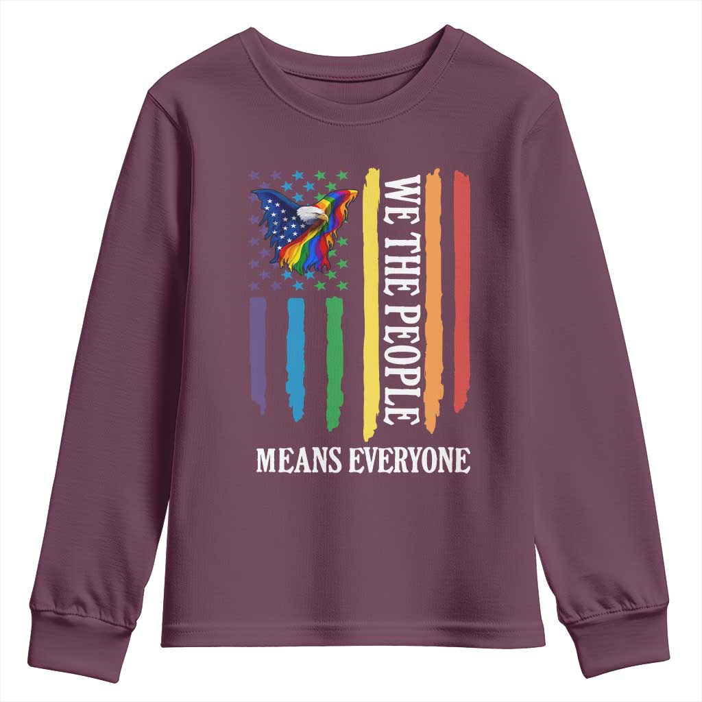 Patriotic Rainbow Pride American Eagle Youth Sweatshirt We The People LGBT Pride