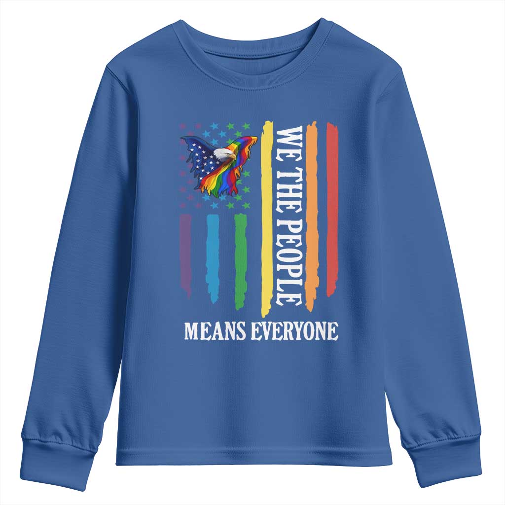 Patriotic Rainbow Pride American Eagle Youth Sweatshirt We The People LGBT Pride