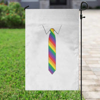 Funny Rainbow Striped Necktie Garden Flag LGBT Pride Support Graphic