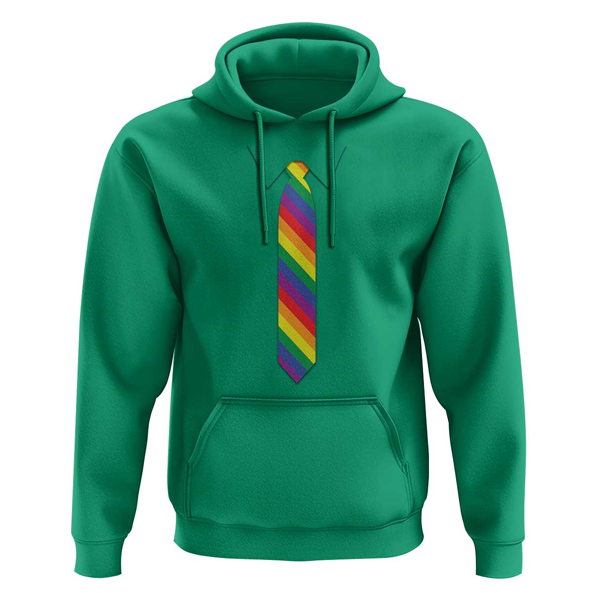 Funny Rainbow Striped Necktie Hoodie LGBT Pride Support Graphic