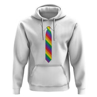 Funny Rainbow Striped Necktie Hoodie LGBT Pride Support Graphic