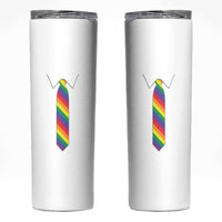 Funny Rainbow Striped Necktie Skinny Tumbler LGBT Pride Support Graphic