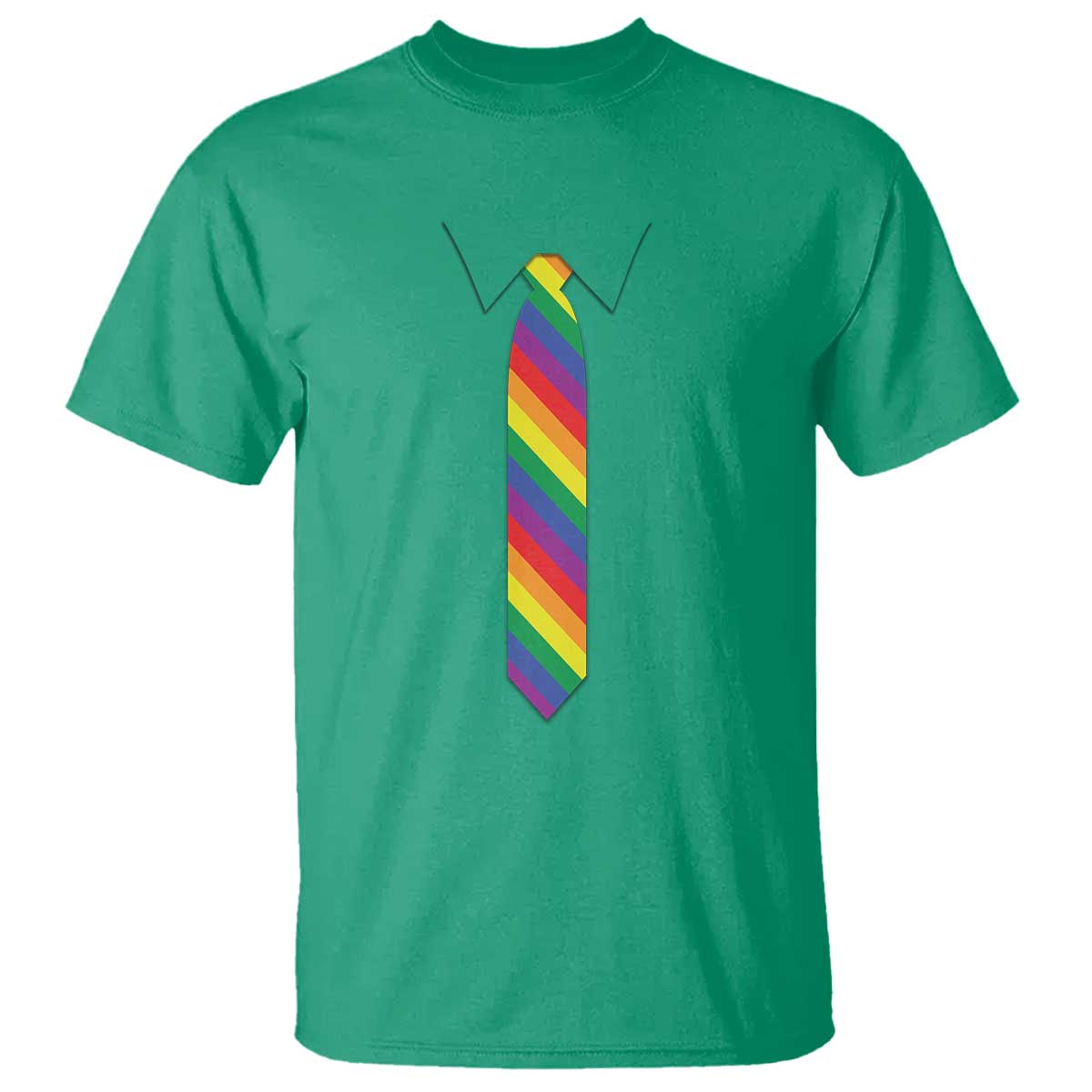 Funny Rainbow Striped Necktie T Shirt LGBT Pride Support Graphic
