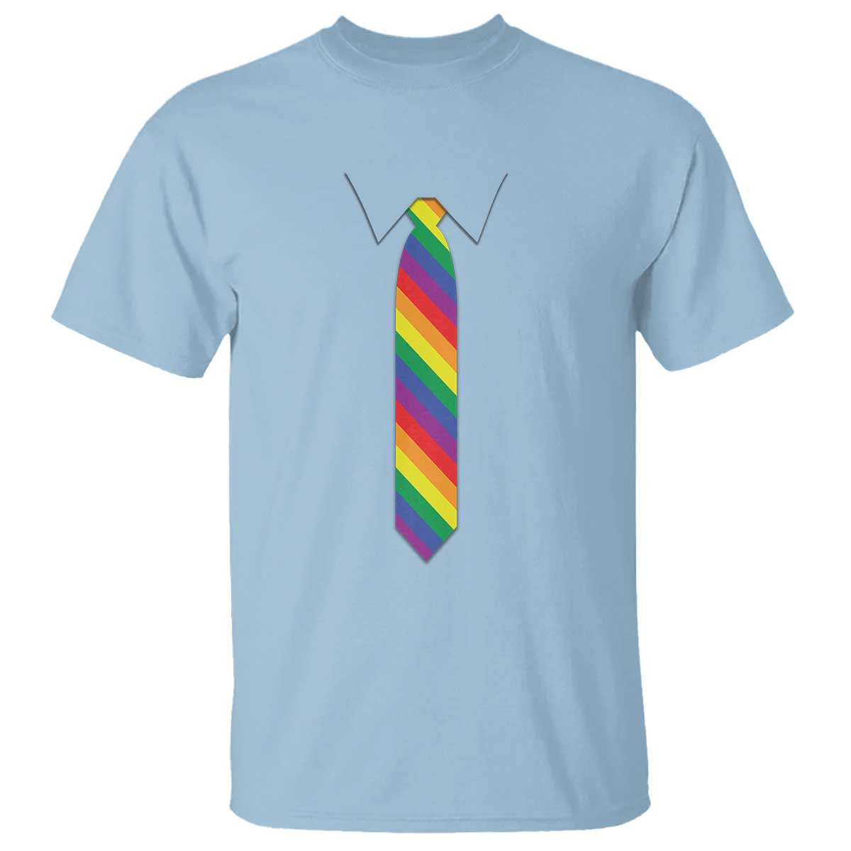 Funny Rainbow Striped Necktie T Shirt LGBT Pride Support Graphic