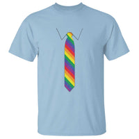 Funny Rainbow Striped Necktie T Shirt LGBT Pride Support Graphic