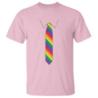 Funny Rainbow Striped Necktie T Shirt LGBT Pride Support Graphic