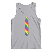 Funny Rainbow Striped Necktie Tank Top LGBT Pride Support Graphic