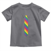 Funny Rainbow Striped Necktie Toddler T Shirt LGBT Pride Support Graphic