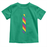 Funny Rainbow Striped Necktie Toddler T Shirt LGBT Pride Support Graphic