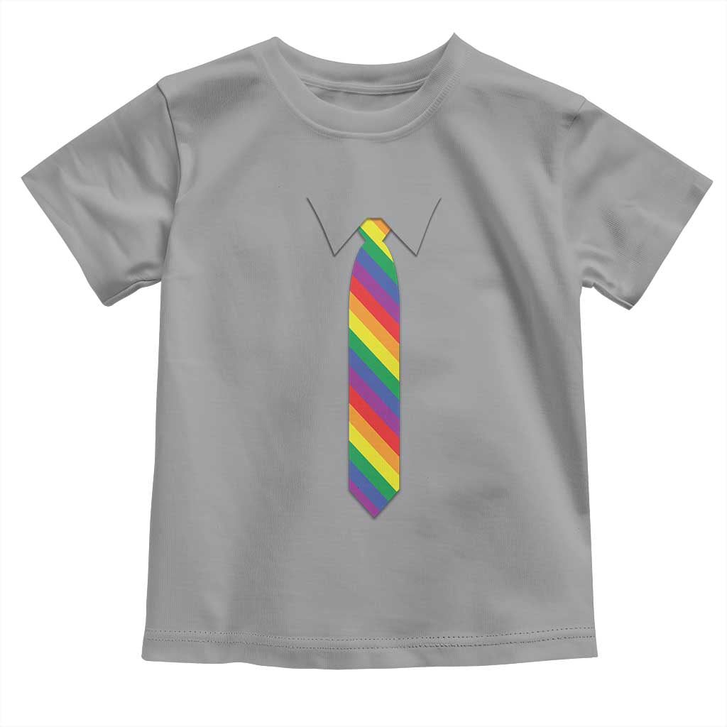 Funny Rainbow Striped Necktie Toddler T Shirt LGBT Pride Support Graphic