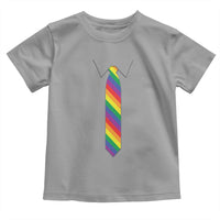 Funny Rainbow Striped Necktie Toddler T Shirt LGBT Pride Support Graphic