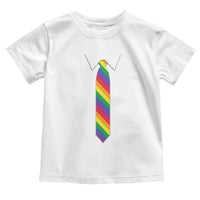Funny Rainbow Striped Necktie Toddler T Shirt LGBT Pride Support Graphic
