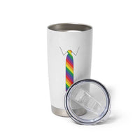Funny Rainbow Striped Necktie Tumbler Cup LGBT Pride Support Graphic