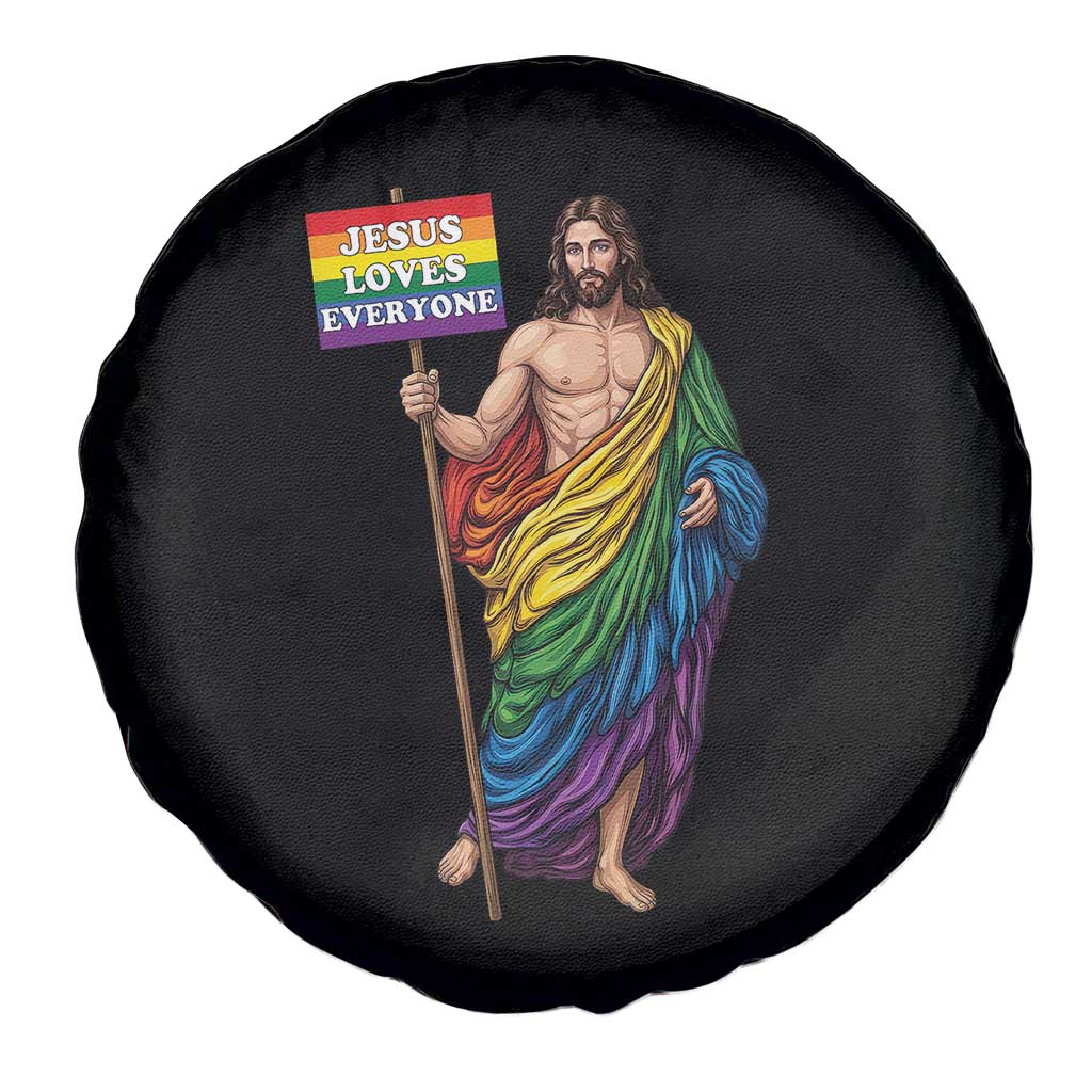 Christian LGBTQ Support Spare Tire Cover Jesus Loves Everyone