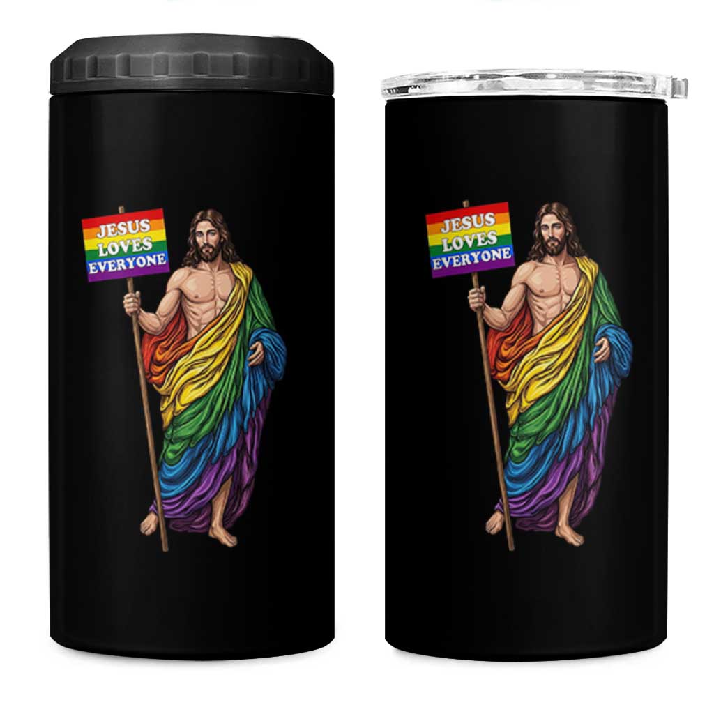 Christian LGBTQ Support 4 in 1 Can Cooler Tumbler Jesus Loves Everyone