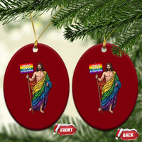 Christian LGBTQ Support Ceramic Ornament Jesus Loves Everyone