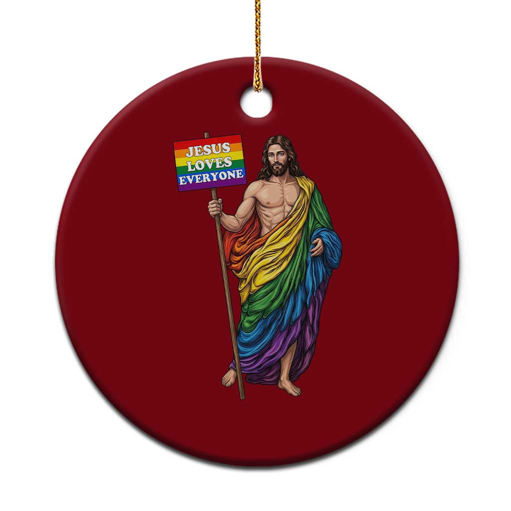 Christian LGBTQ Support Ceramic Ornament Jesus Loves Everyone