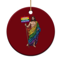 Christian LGBTQ Support Ceramic Ornament Jesus Loves Everyone