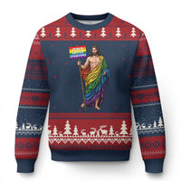 Christian LGBTQ Support Ugly Christmas Sweater Jesus Loves Everyone