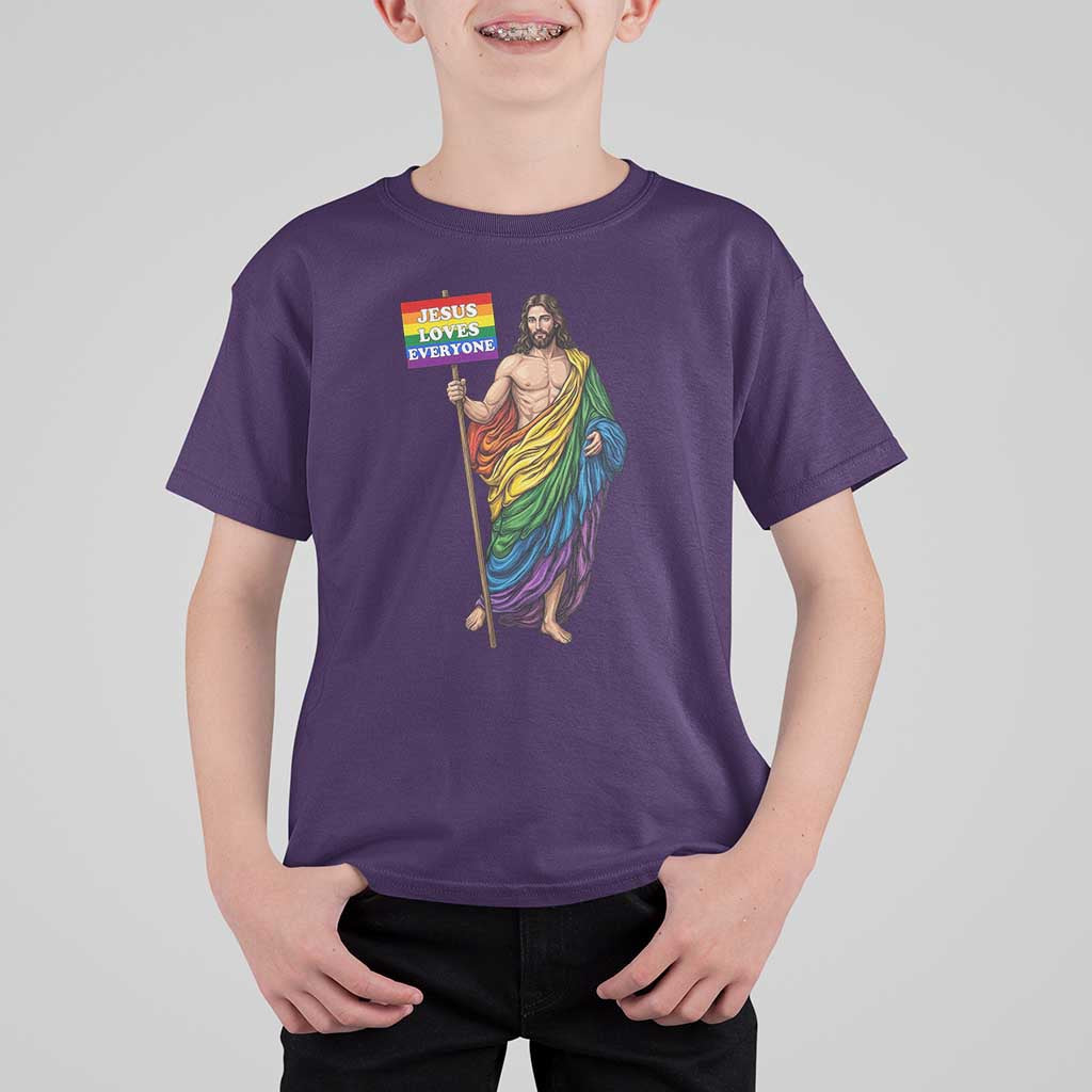 Christian LGBTQ Support T Shirt For Kid Jesus Loves Everyone
