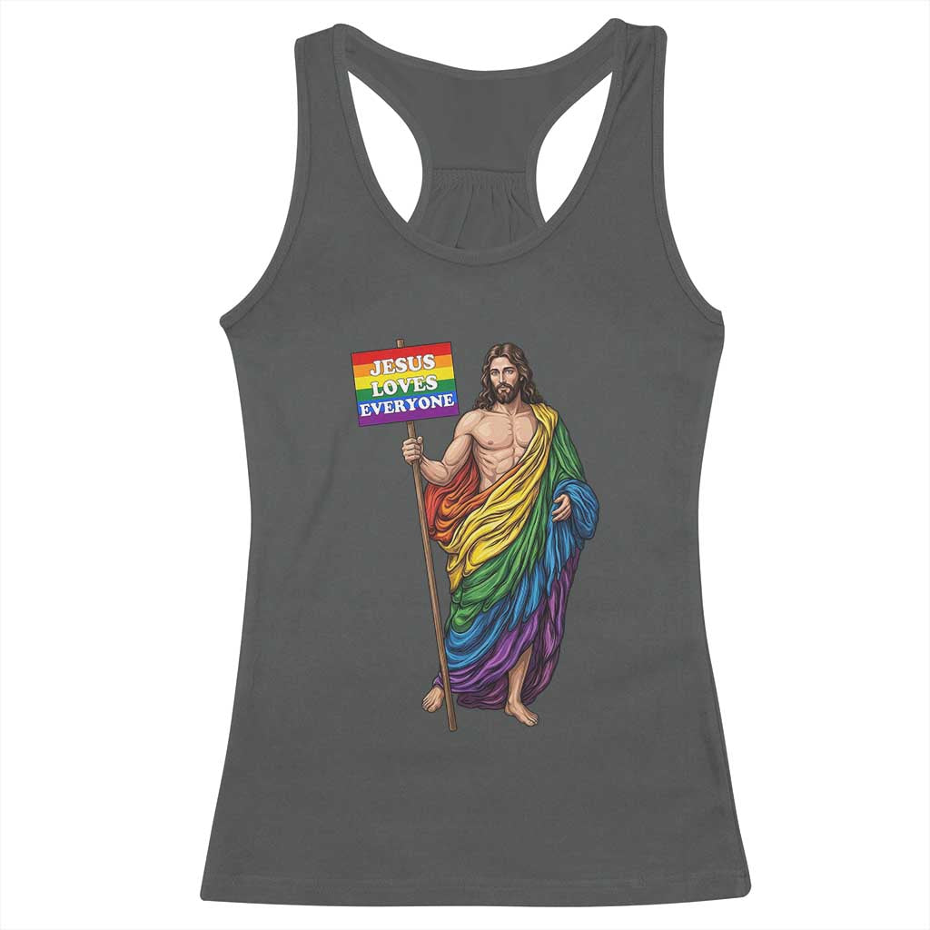 Christian LGBTQ Support Racerback Tank Top Jesus Loves Everyone