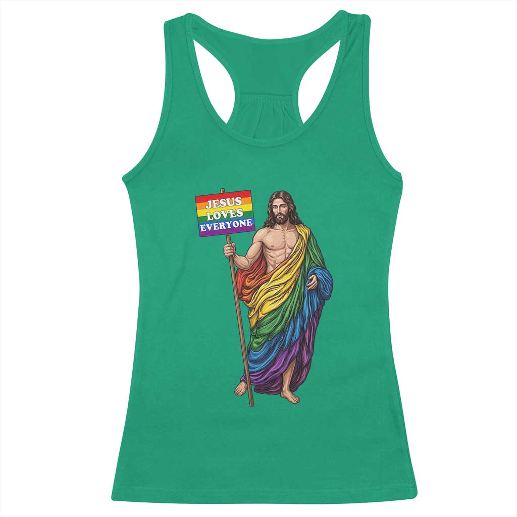 Christian LGBTQ Support Racerback Tank Top Jesus Loves Everyone