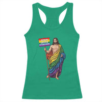 Christian LGBTQ Support Racerback Tank Top Jesus Loves Everyone
