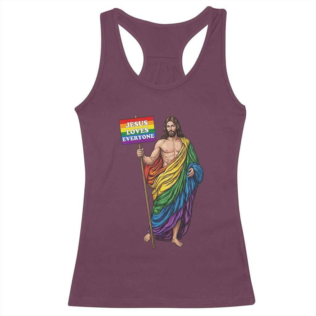 Christian LGBTQ Support Racerback Tank Top Jesus Loves Everyone