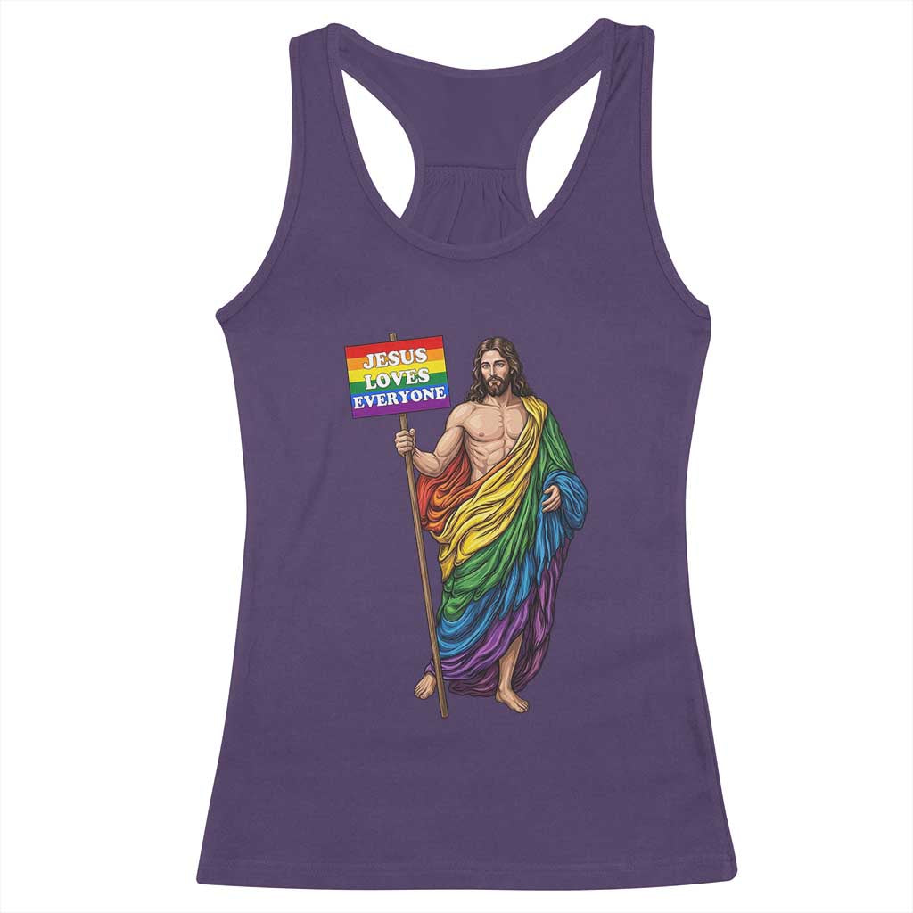 Christian LGBTQ Support Racerback Tank Top Jesus Loves Everyone