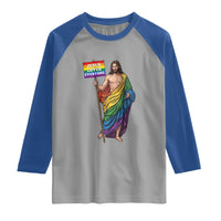 Christian LGBTQ Support Raglan Shirt Jesus Loves Everyone