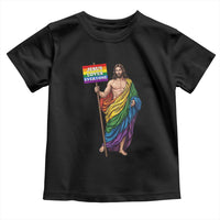 Christian LGBTQ Support Toddler T Shirt Jesus Loves Everyone