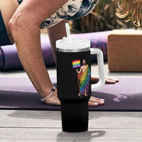 Christian LGBTQ Support Tumbler With Handle Jesus Loves Everyone